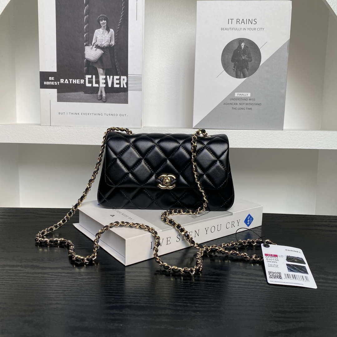 Chanel AP4592 25S Mini Flap Black Lambskin gold - Default Title - View 1