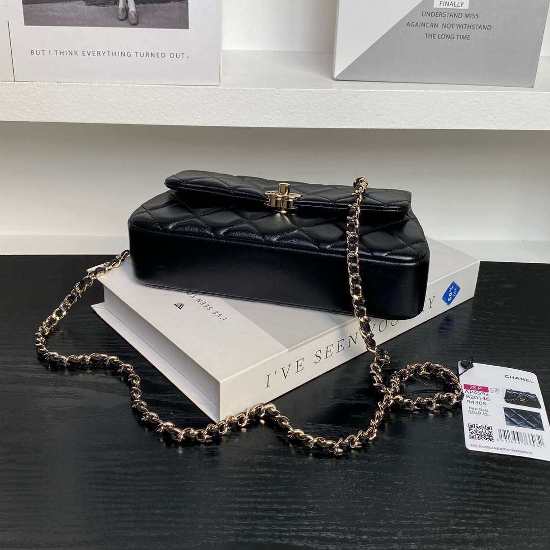 Chanel AP4592 25S Mini Flap Black Lambskin gold - Default Title - View 5