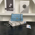 Chanel AP4592 25S Mini Flap Lambskin Blue gold