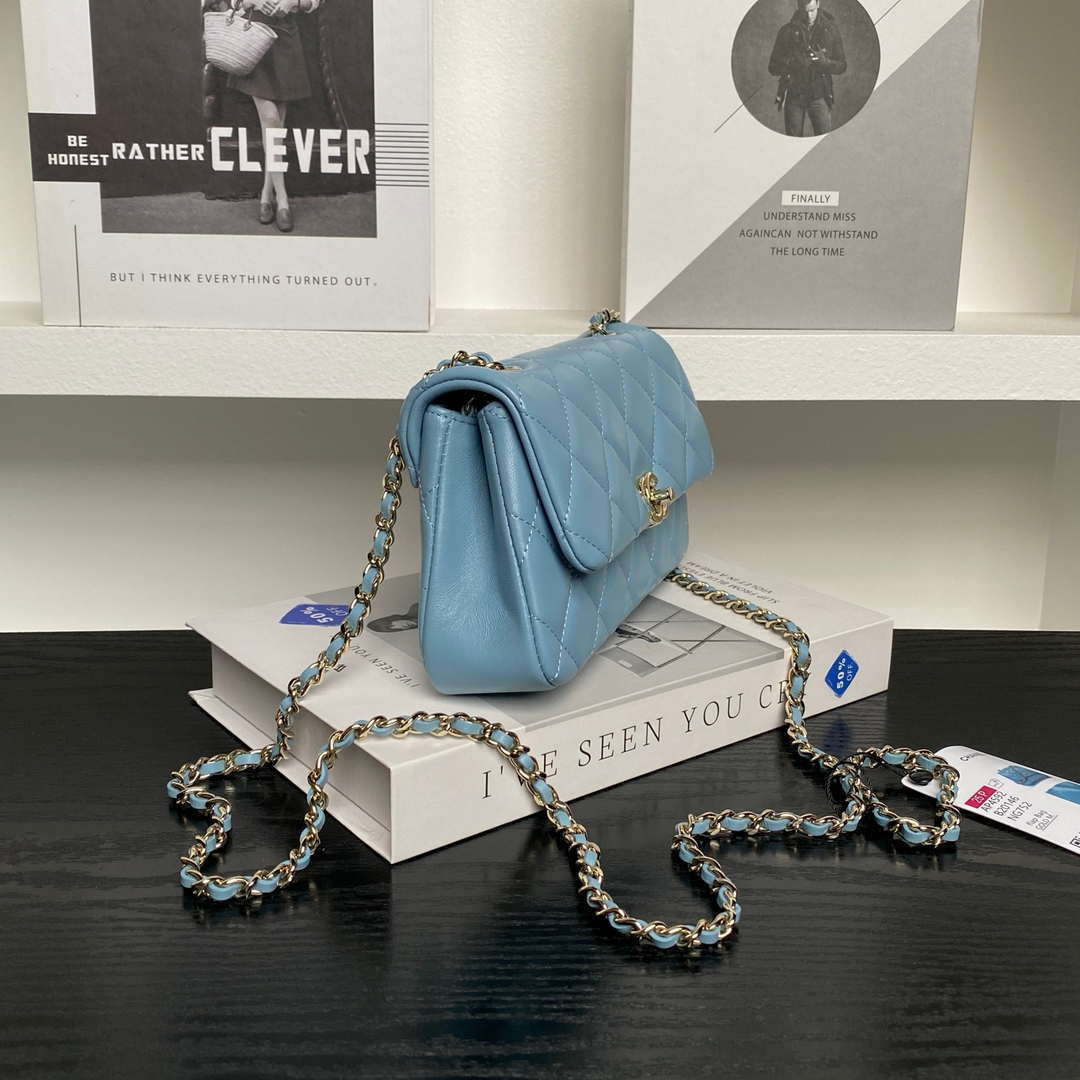 Chanel AP4592 25S Mini Flap Lambskin Blue gold - Default Title - View 5
