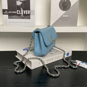 Chanel AP4592 25S Mini Flap Lambskin Blue gold - Default Title - View 5