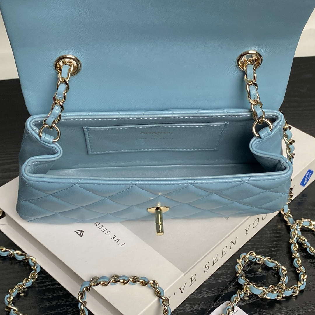 Chanel AP4592 25S Mini Flap Lambskin Blue gold - Default Title - View 8