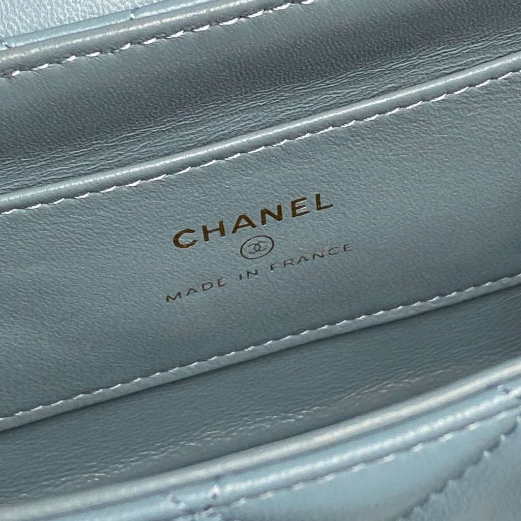 Chanel AP4592 25S Mini Flap Lambskin Blue gold