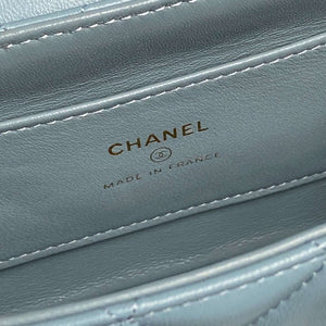 Chanel AP4592 25S Mini Flap Lambskin Blue gold - Default Title - View 9