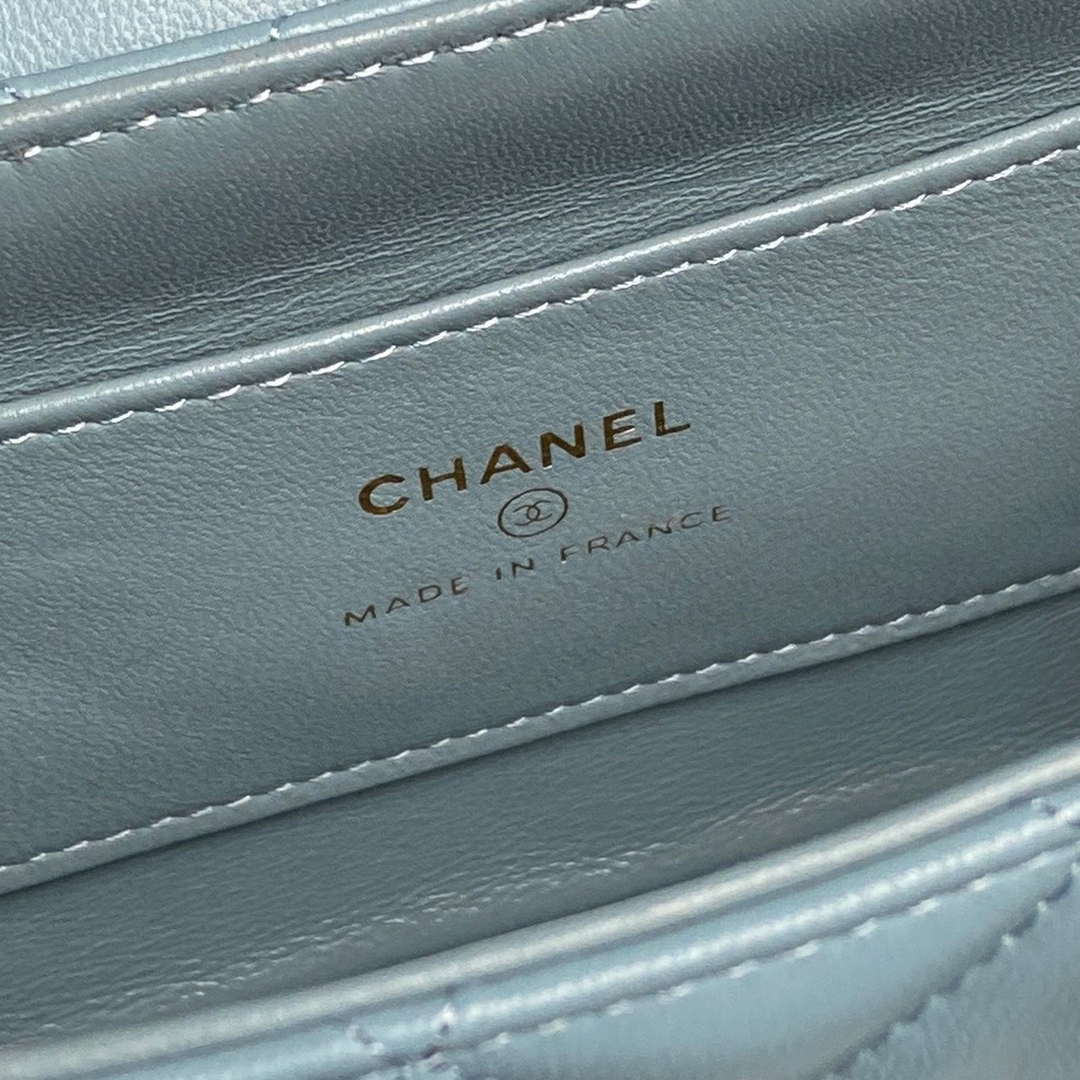 Chanel AP4592 25S Mini Flap Lambskin Blue gold