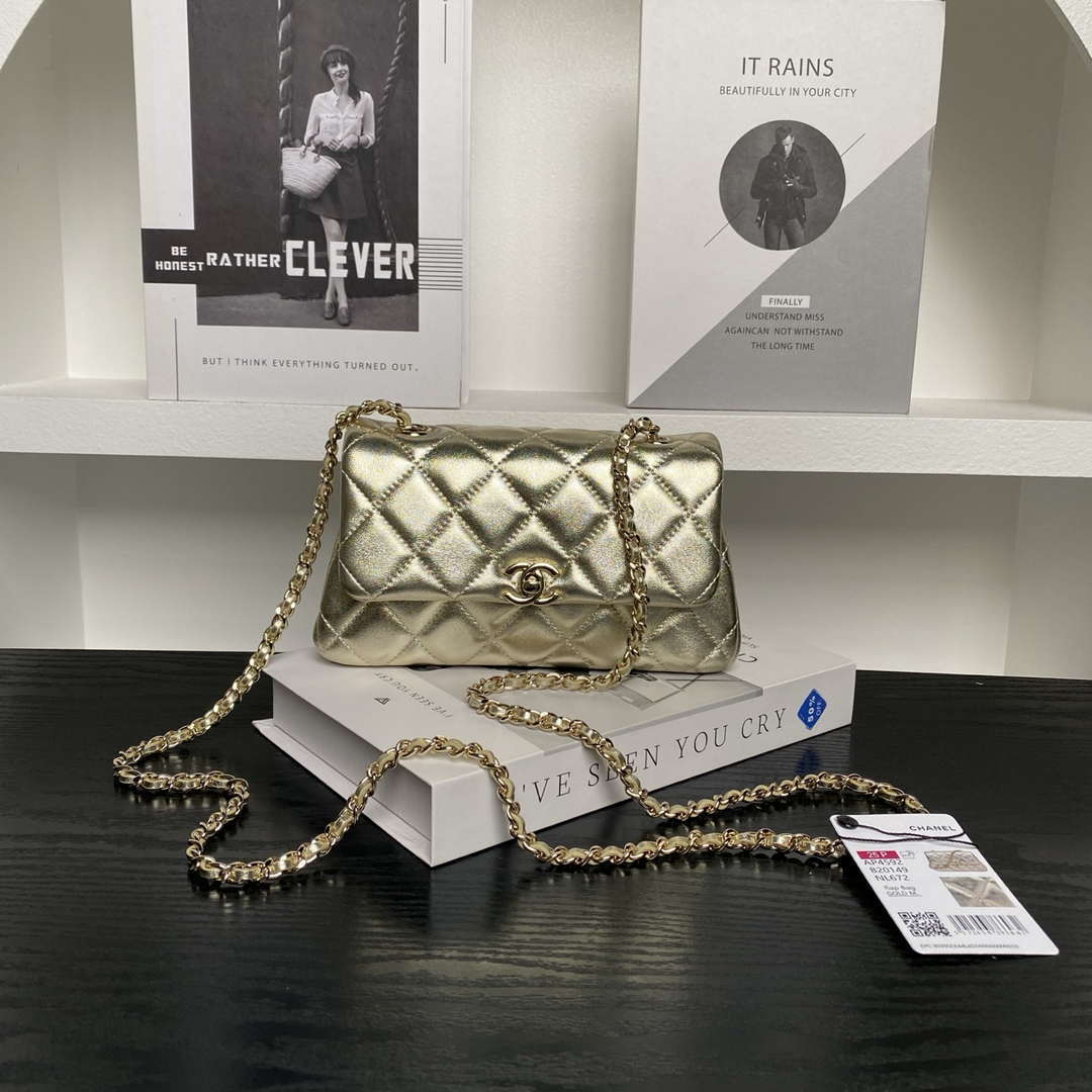 Chanel AP4592 25S Mini Flap Lambskin Gold - Default Title - View 1
