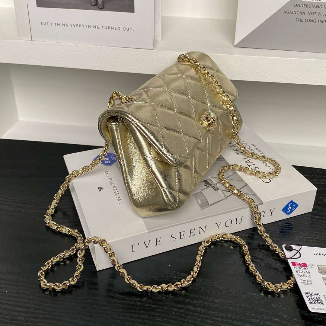 Chanel AP4592 25S Mini Flap Lambskin Gold - Default Title - View 6