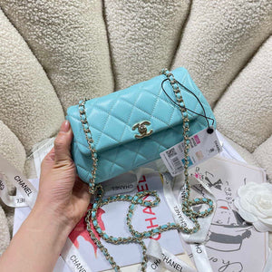 Chanel AP4592 25S Mini Flap Lake blue Lambskin gold - Default Title - View 2