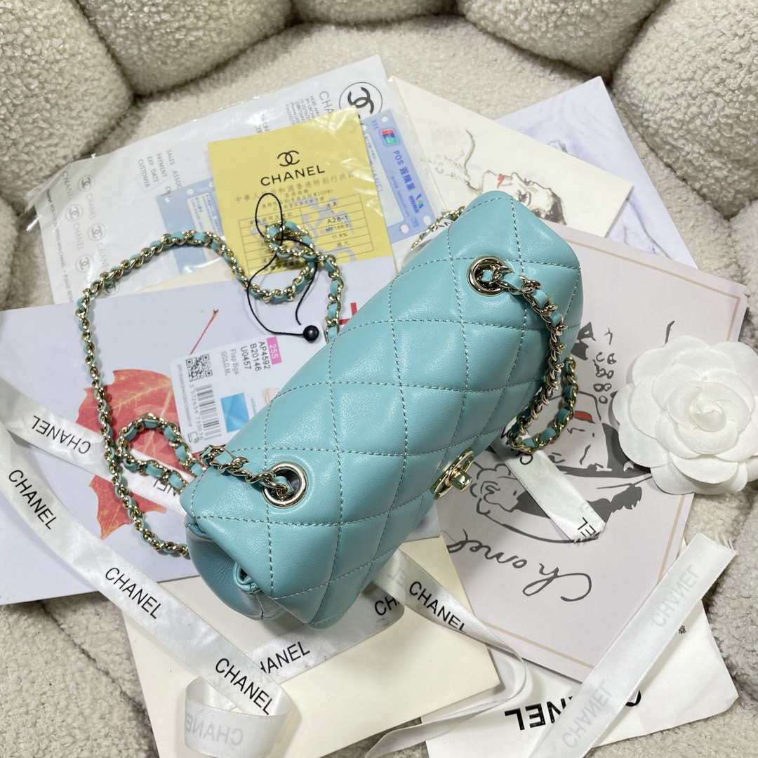 Chanel AP4592 25S Mini Flap Lake blue Lambskin gold - Default Title - View 5