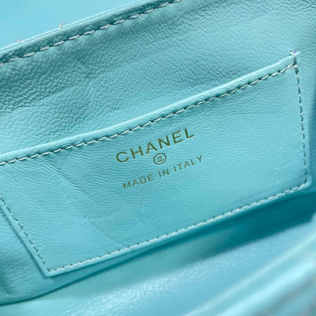 Chanel AP4592 25S Mini Flap Lake blue Lambskin gold