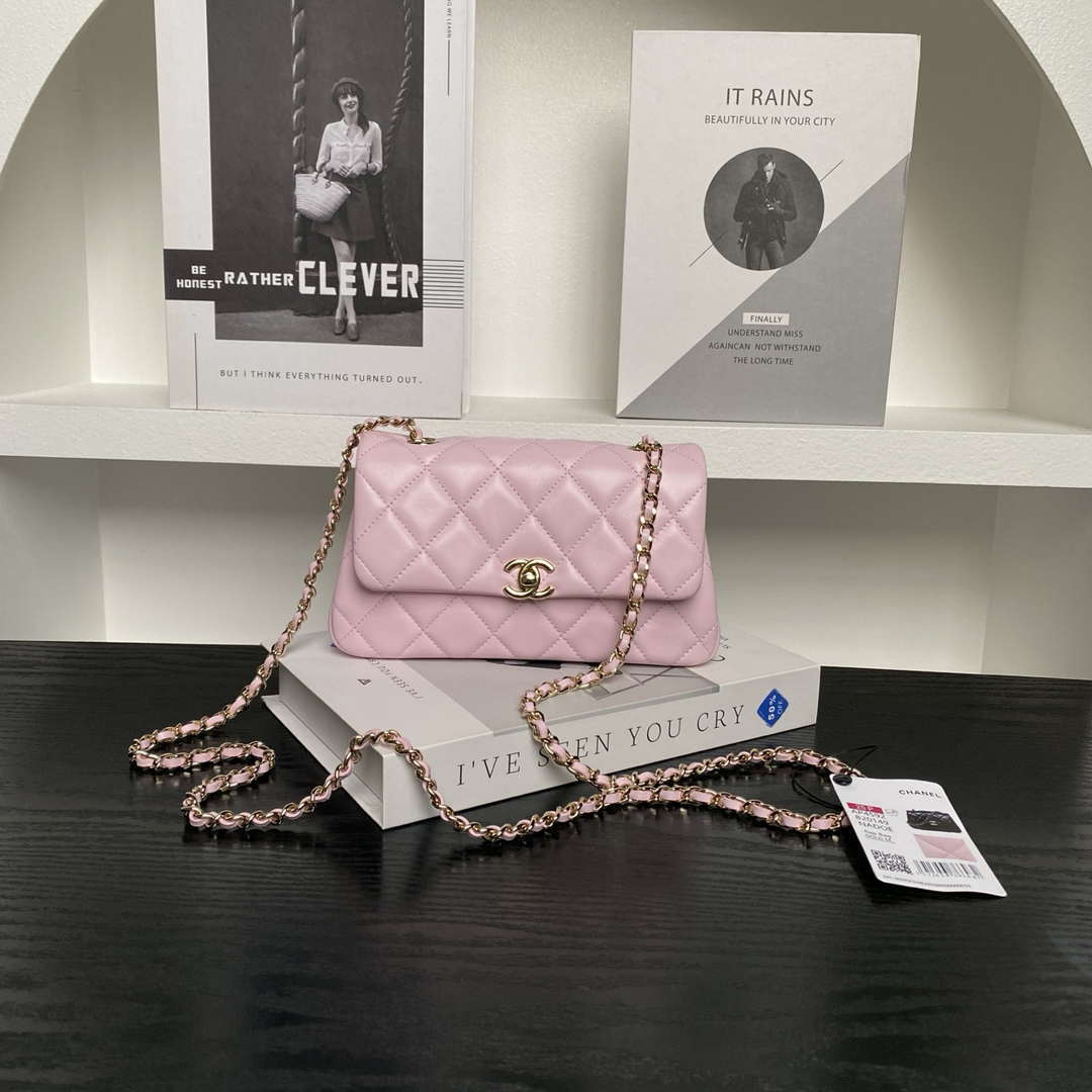 Chanel AP4592 25S Mini Flap Lambskin Pink gold - Default Title - View 1