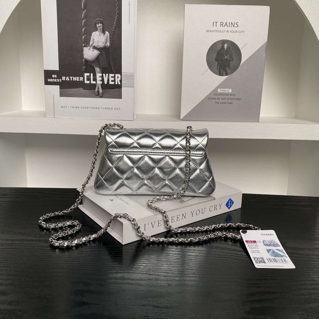 Chanel AP4592 25S Mini Flap Lambskind Silver - Default Title - View 2