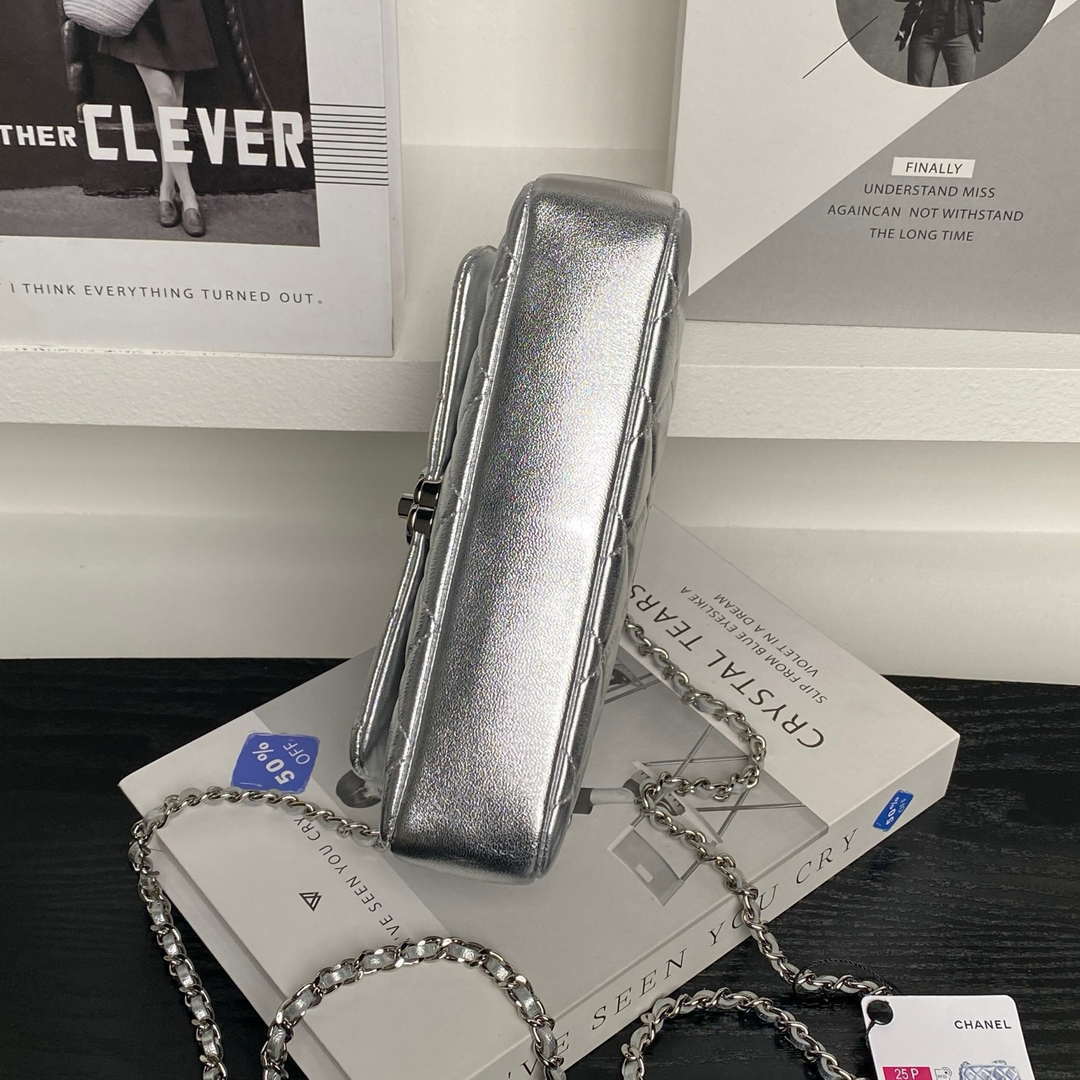 Chanel AP4592 25S Mini Flap Lambskind Silver - Default Title - View 7