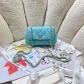 Chanel AP4593 25S Mini Flap Lake blue Lambskin with Gold - Default Title - View 1