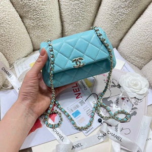 Chanel AP4593 25S Mini Flap Lake blue Lambskin with Gold - Default Title - View 2