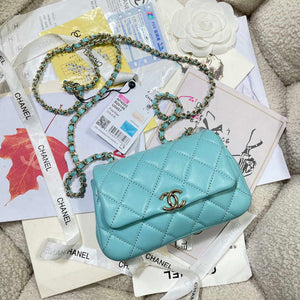 Chanel AP4593 25S Mini Flap Lake blue Lambskin with Gold - Default Title - View 5