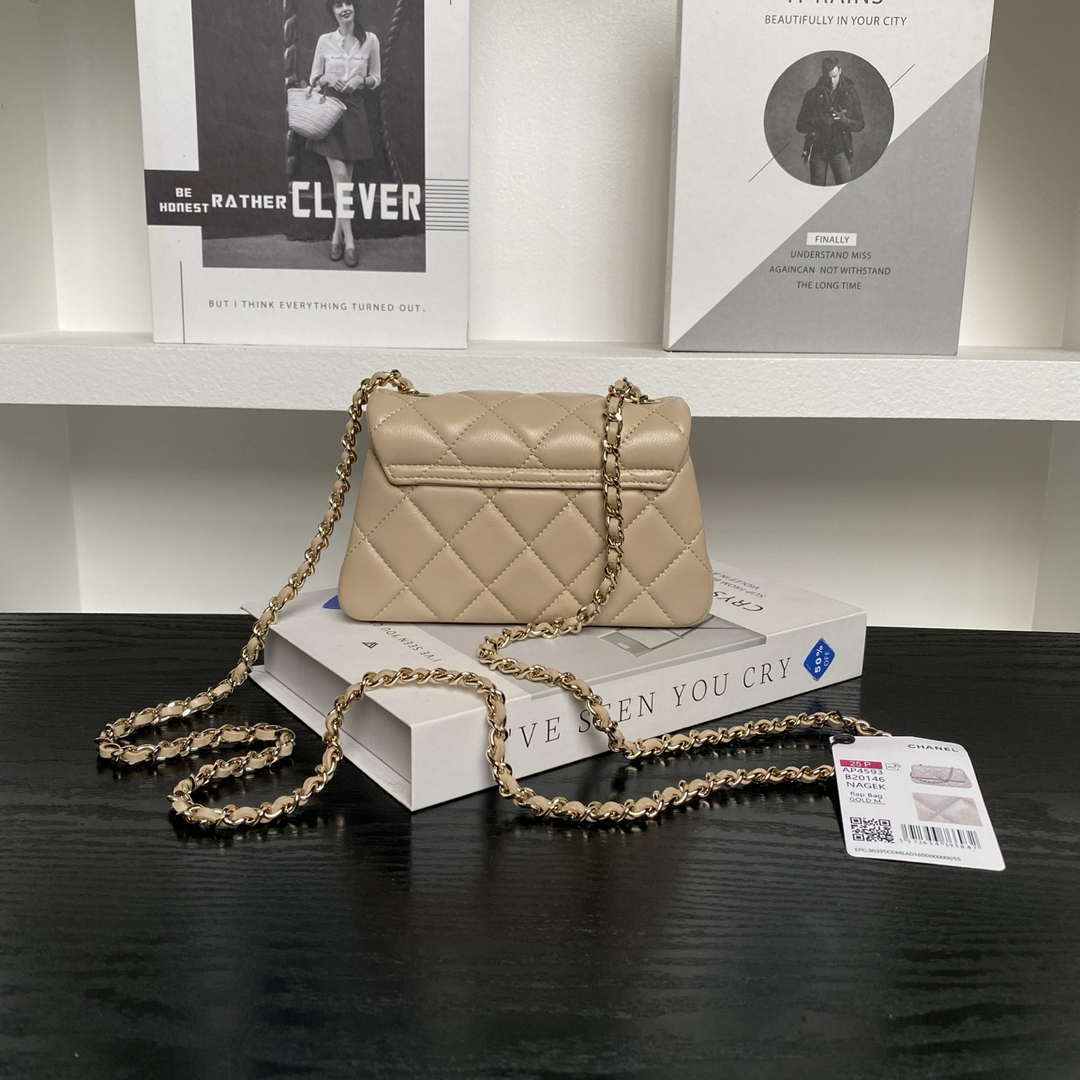 Chanel AP4593 25S Mini Flap Lambskin Apricot gold - Default Title - View 2