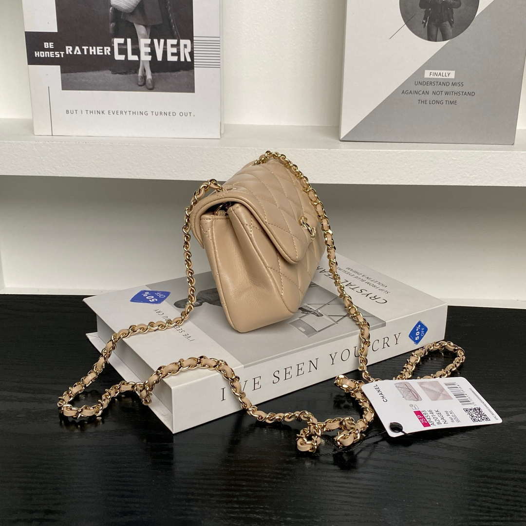 Chanel AP4593 25S Mini Flap Lambskin Apricot gold - Default Title - View 5