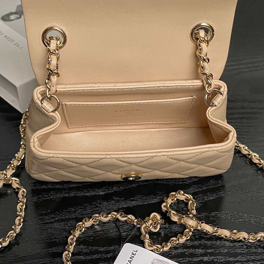 Chanel AP4593 25S Mini Flap Lambskin Apricot gold - Default Title - View 8
