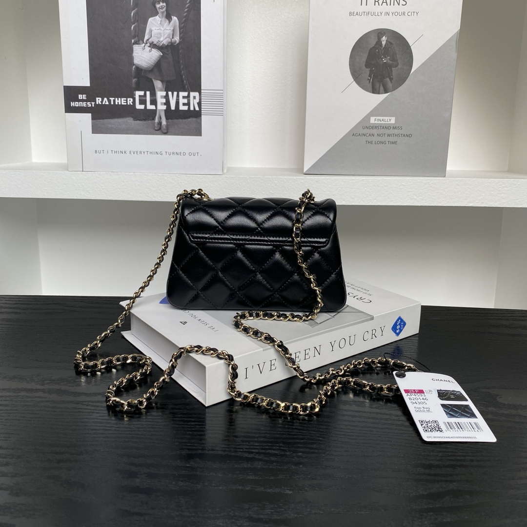 Chanel AP4593 25S Mini Flap Lambskin Black gold - Default Title - View 2