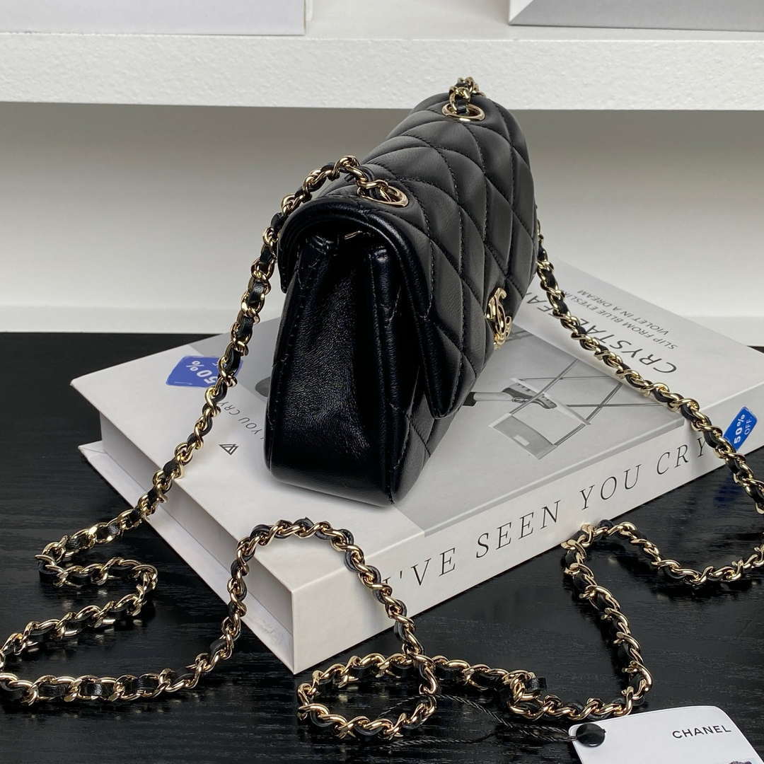 Chanel AP4593 25S Mini Flap Lambskin Black gold - Default Title - View 5