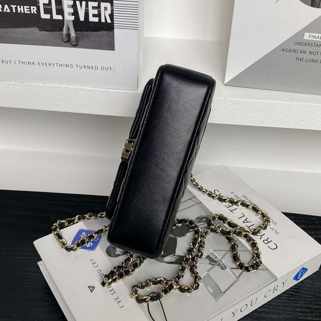Chanel AP4593 25S Mini Flap Lambskin Black gold