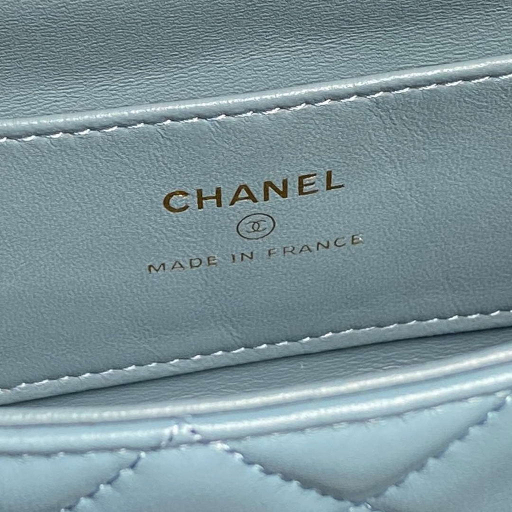 Chanel AP4593 25S Mini Flap Lambskin Blue gold