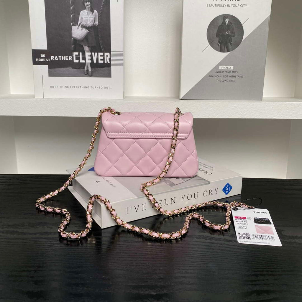 Chanel AP4593 25S Mini Flap Lambskin Pink gold