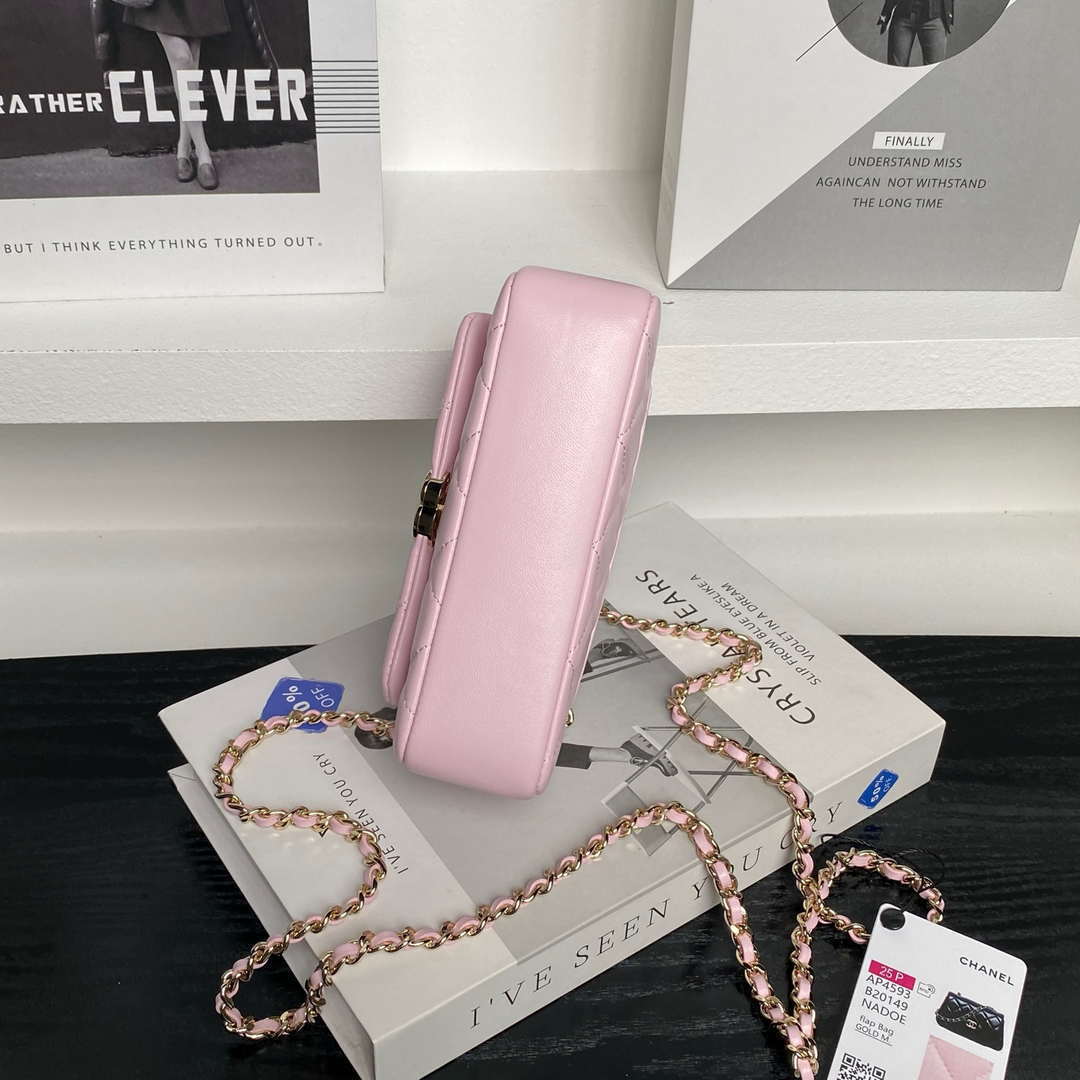 Chanel AP4593 25S Mini Flap Lambskin Pink gold