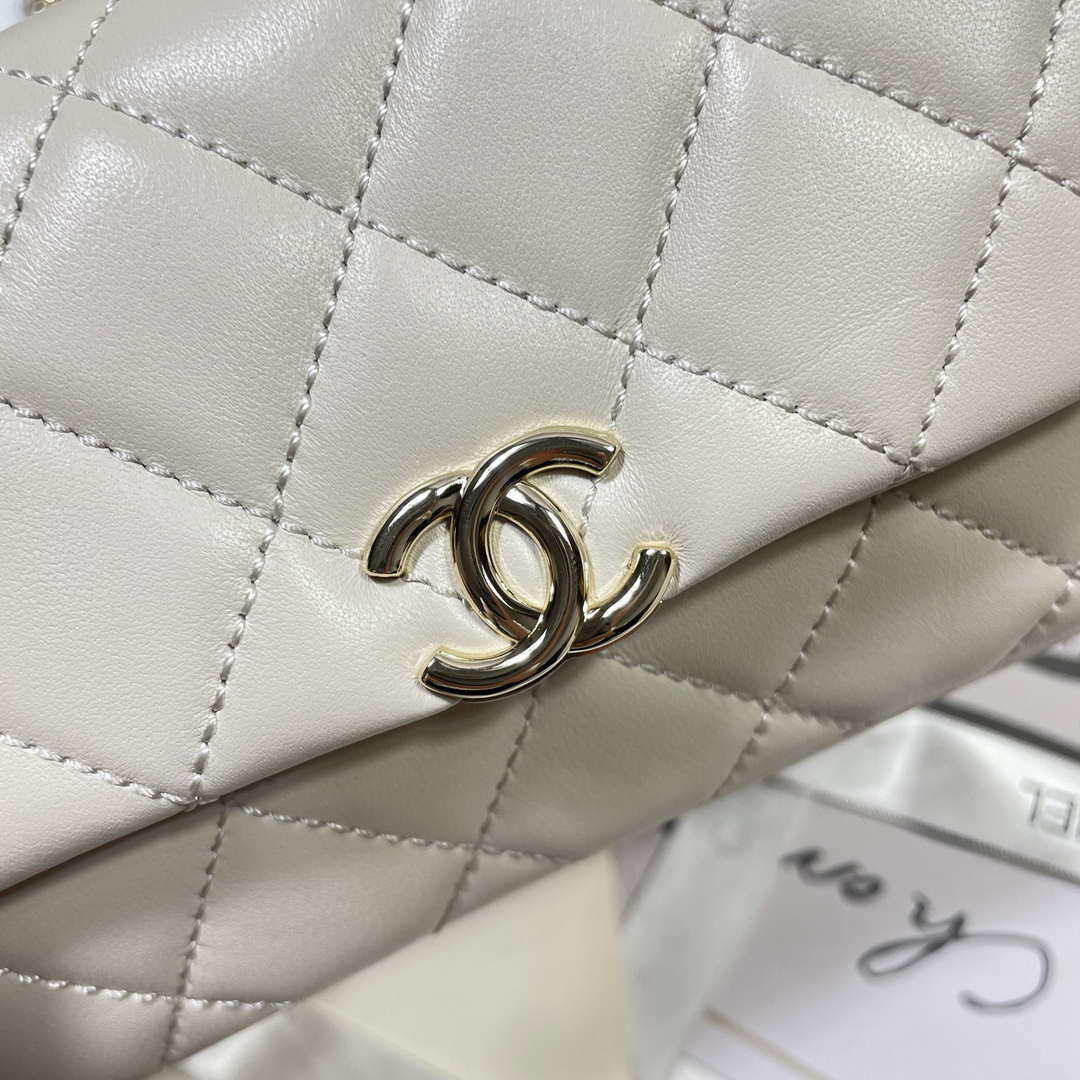 Chanel AP4593 25S Mini Flap White Lambskin with Gold - Default Title - View 7