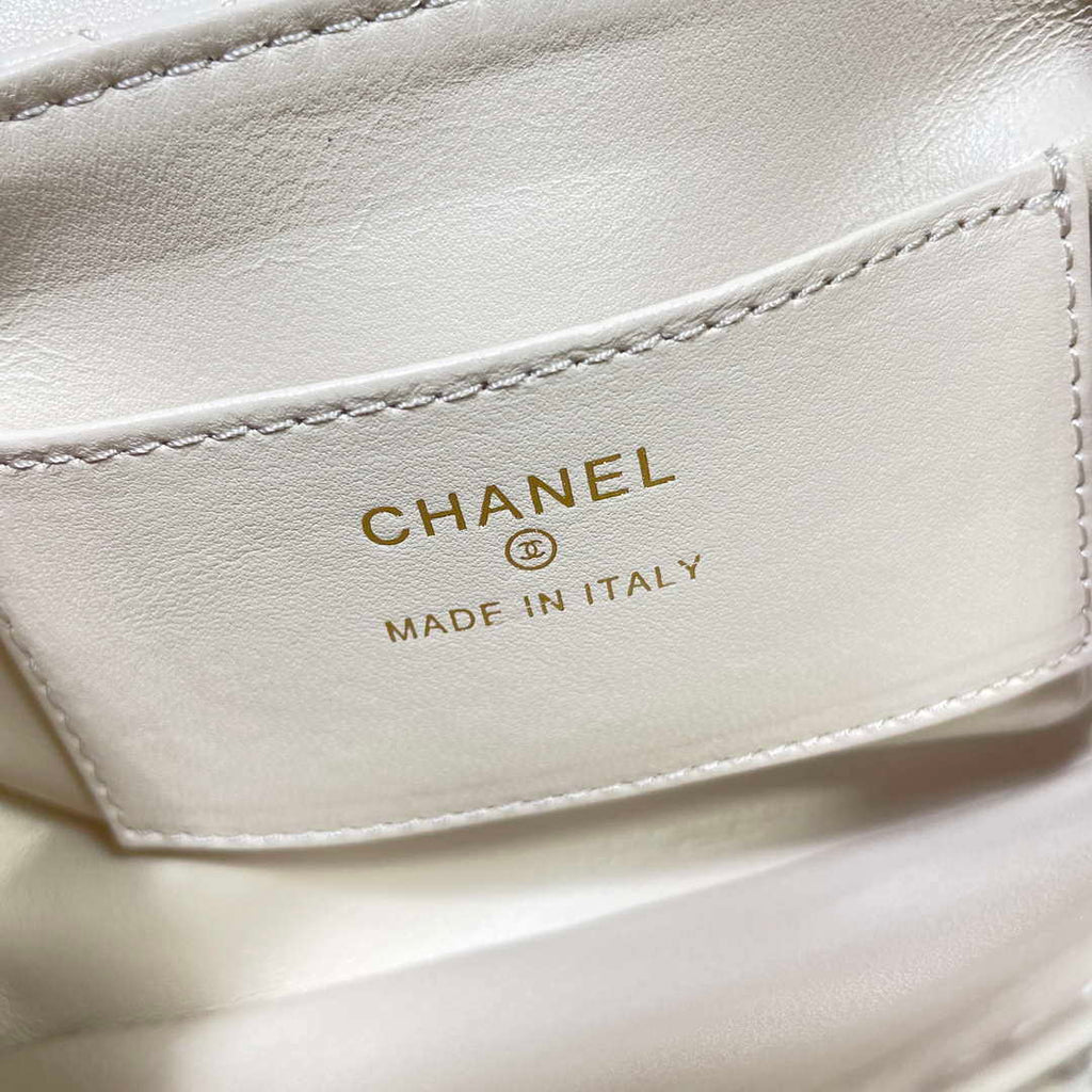 Chanel AP4593 25S Mini Flap White Lambskin with Gold