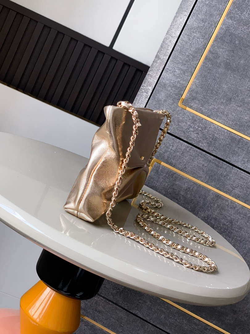Chanel AP4613 Shiny Lambskin Imitation Pearl & Gold-Tone Metal Gold