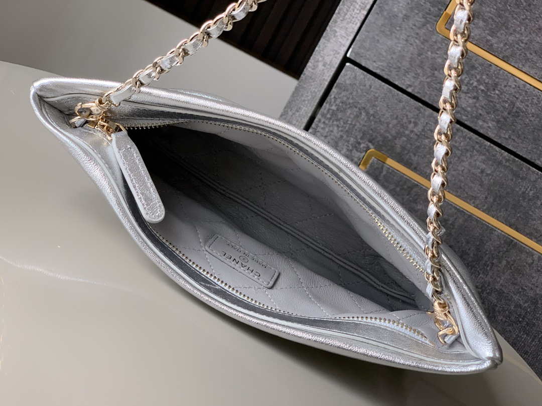 Chanel AP4613 Shiny Lambskin Imitation Pearl & Gold-Tone Metal Silver - Default Title - View 8