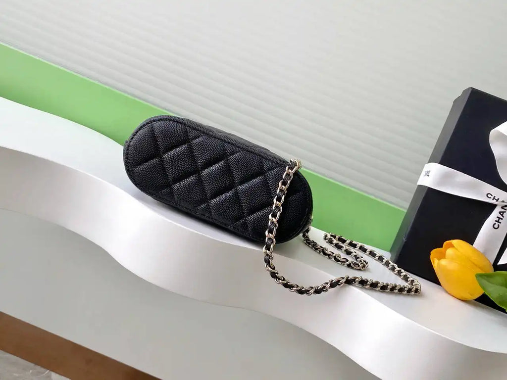Chanel AP4742 Clutch with chain  Shiny Lambskin & Gold-Tone Metal  Black