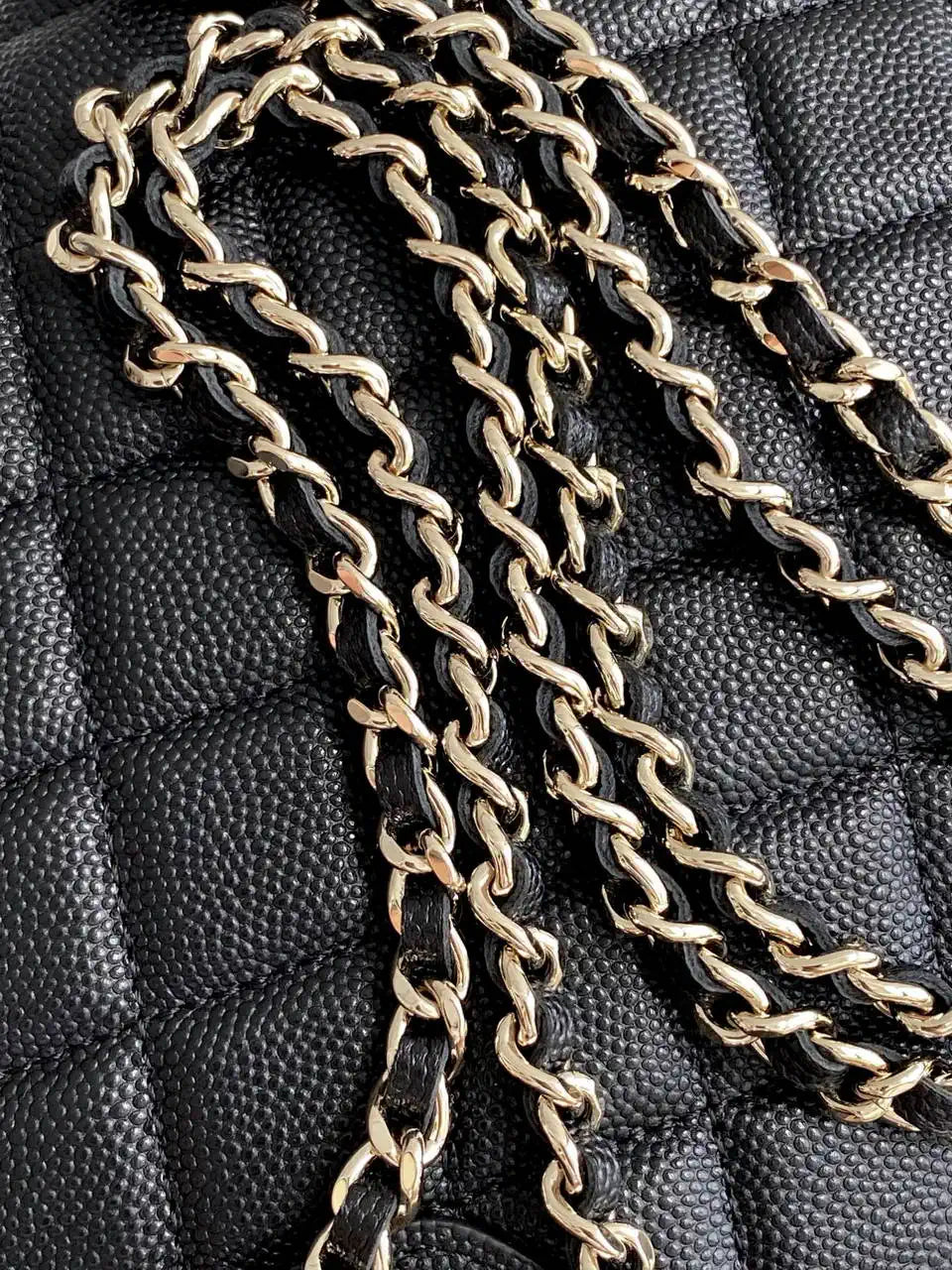 Chanel AP4742 Clutch with chain  Shiny Lambskin & Gold-Tone Metal  Black