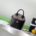 Chanel AP4742 Clutch with chain Suede Calfskin Shiny Lambskin & Gold-Tone Metal  Black &GRAY