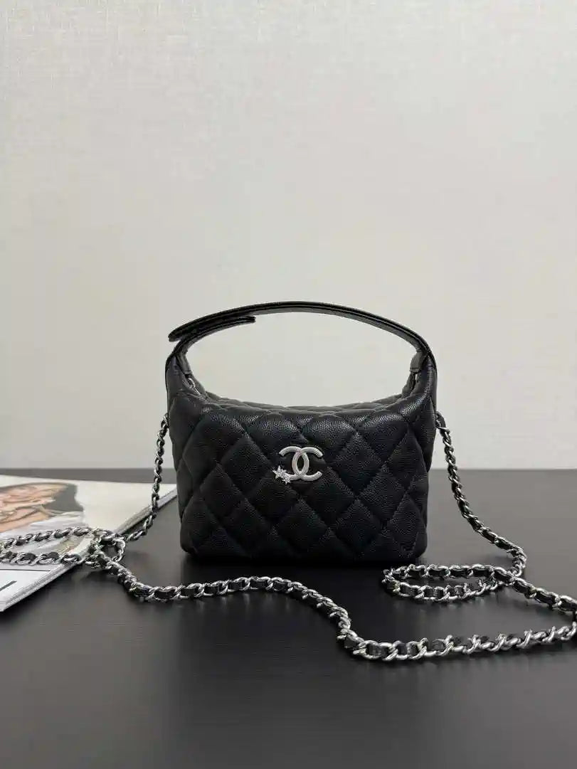 Chanel AP4747 Clutch with chain Grained Shiny Calfskin & Gold-Tone Metal Black