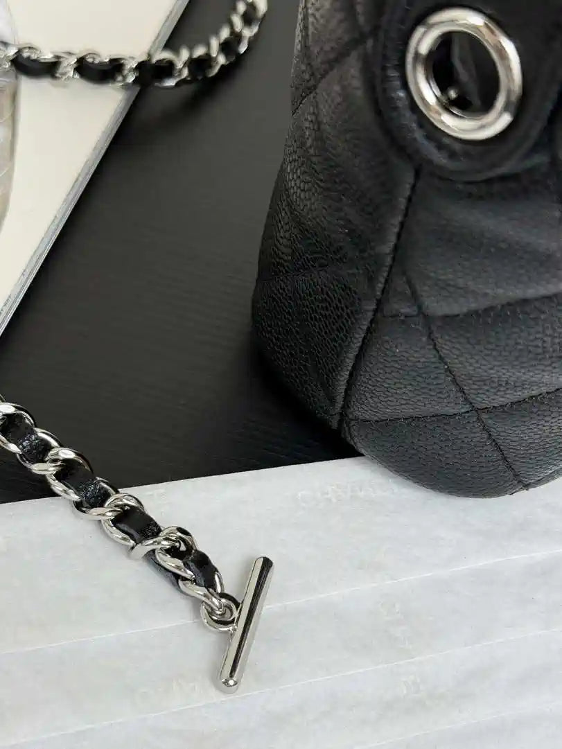 Chanel AP4747 Clutch with chain Grained Shiny Calfskin & Gold-Tone Metal Black