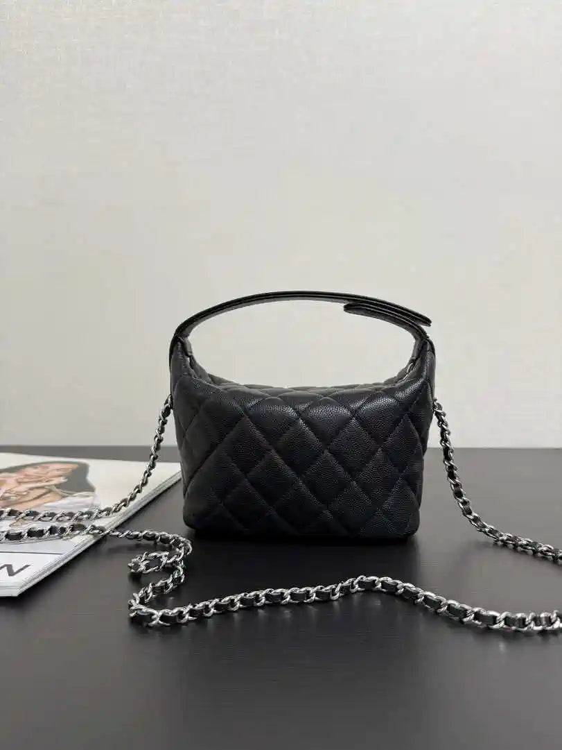 Chanel AP4747 Clutch with chain Grained Shiny Calfskin & Gold-Tone Metal Black