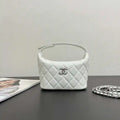 Chanel AP4747 Clutch with chain Grained Shiny Calfskin & Gold-Tone Metal White