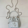 Chanel AP4775 25B  Clutch with chain Grained Shiny Calfskin Gold-Tone Metal Light Gray