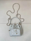 Chanel AP4775 25B  Clutch with chain Grained Shiny Calfskin Gold-Tone Metal Light Gray