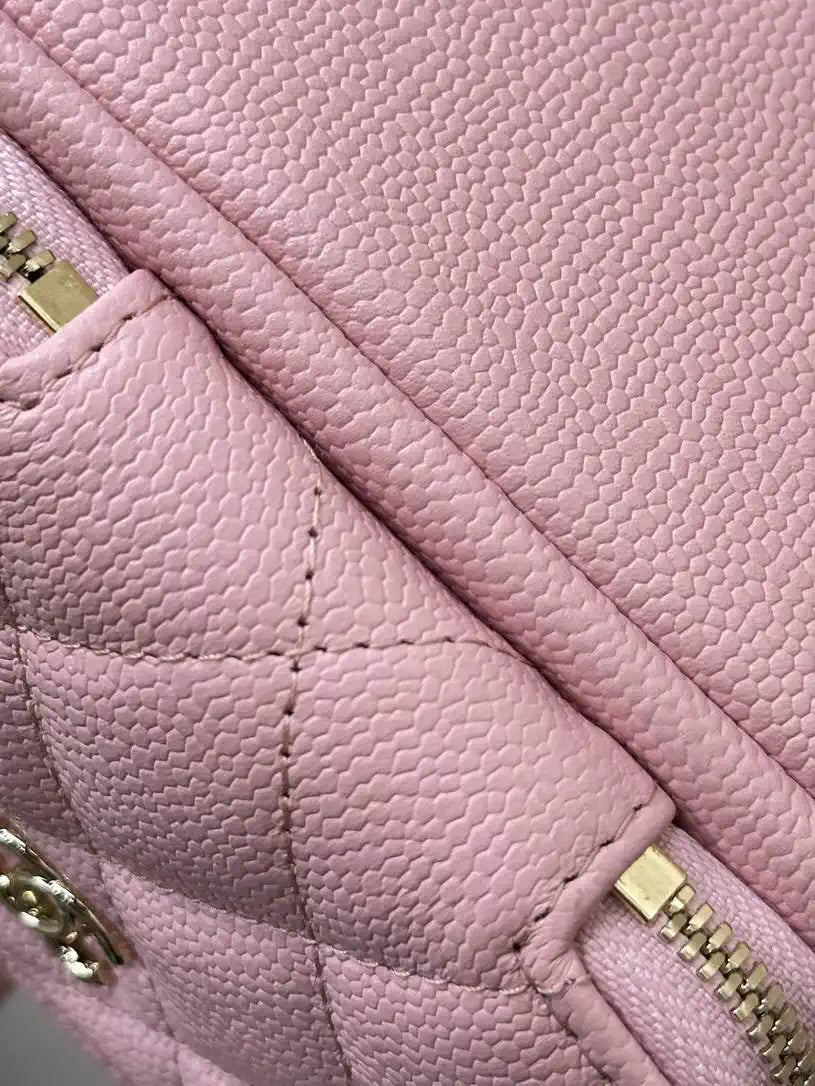 Chanel AP4775 25B  Clutch with chain Grained Shiny Calfskin Gold-Tone Metal Pink