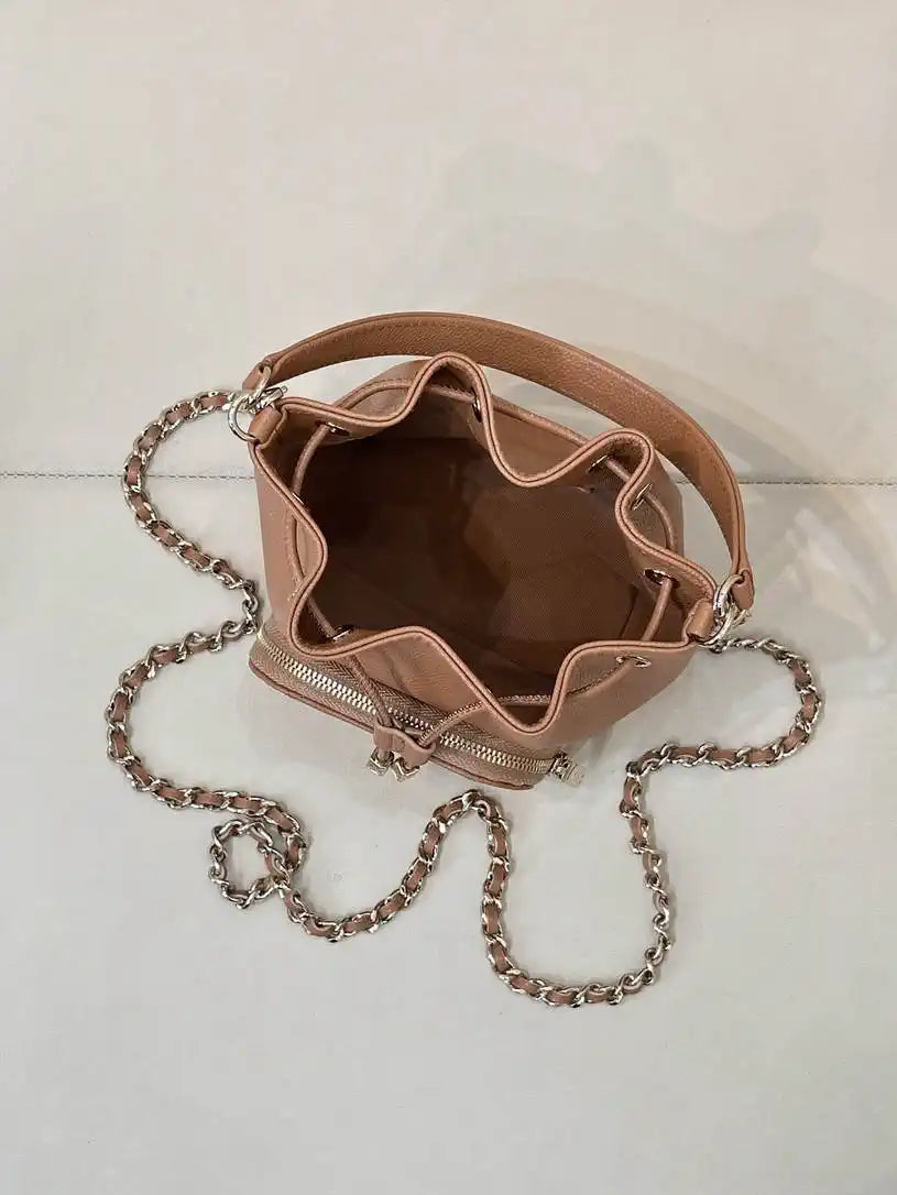 Chanel AP4775 25B  Clutch with chain Grained Shiny Calfskin Brown