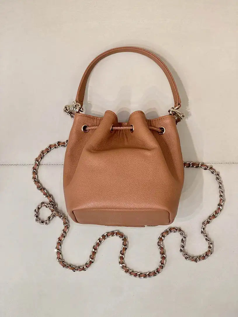 Chanel AP4775 25B  Clutch with chain Grained Shiny Calfskin Brown
