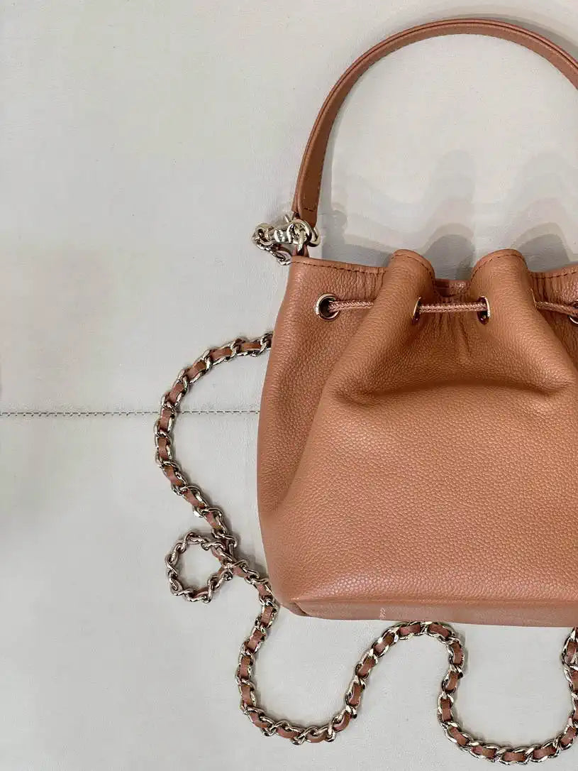 Chanel AP4775 25B  Clutch with chain Grained Shiny Calfskin Brown