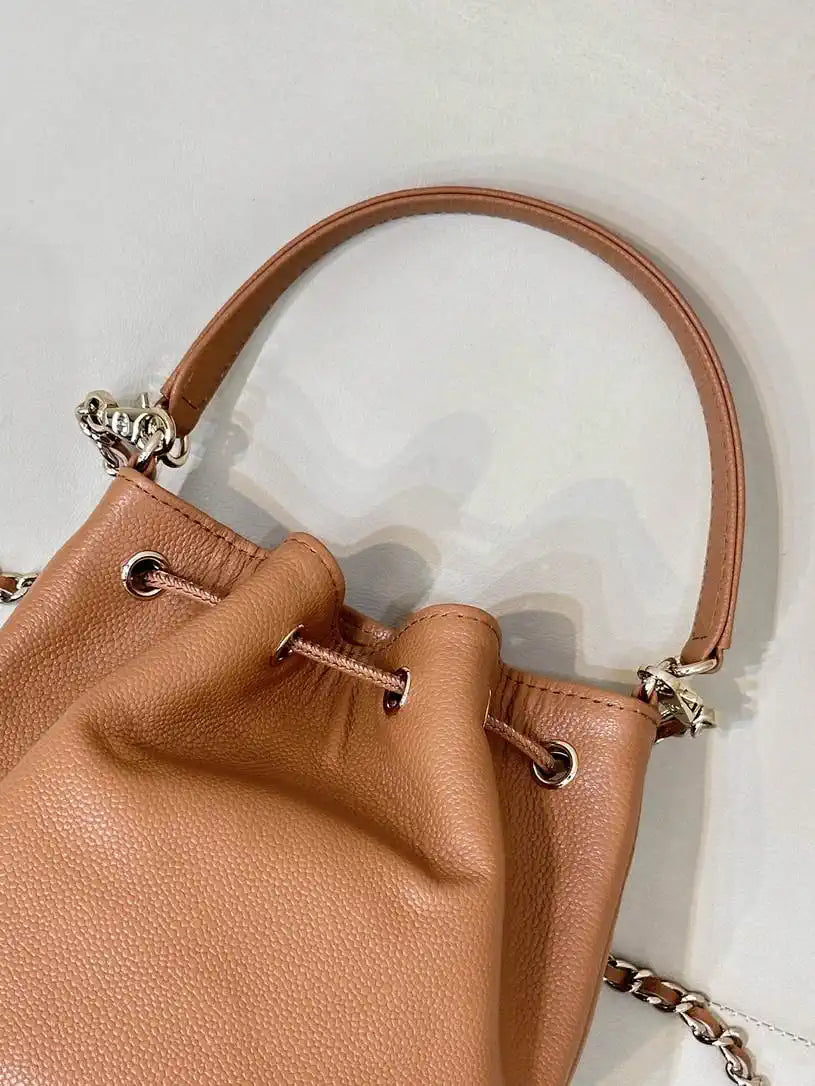 Chanel AP4775 25B  Clutch with chain Grained Shiny Calfskin Brown