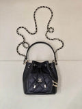 Chanel AP4775 25B  Clutch with chain Grained Shiny Calfskin Gold-Tone Metal Black