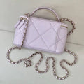 Chanel AP4933 25K Long Vanity with Chain Grained Shiny Calfskin Silver Light Purple