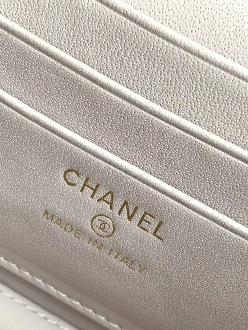 Chanel AP4933 Long Vanity with Chain Grained Shiny Calfskin Light Purple